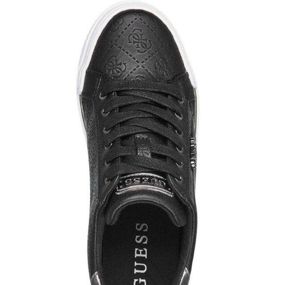 New Guess Womens Flowurs Logo-Debossed Wedge Sneakers Black Multi SZ 9 - Picture 4 of 9